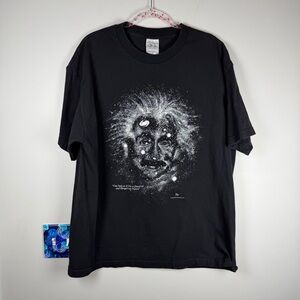 Vintage 1993 Cotton Expression Black Albert Einstein Glow in the Dark XL T-Shirt